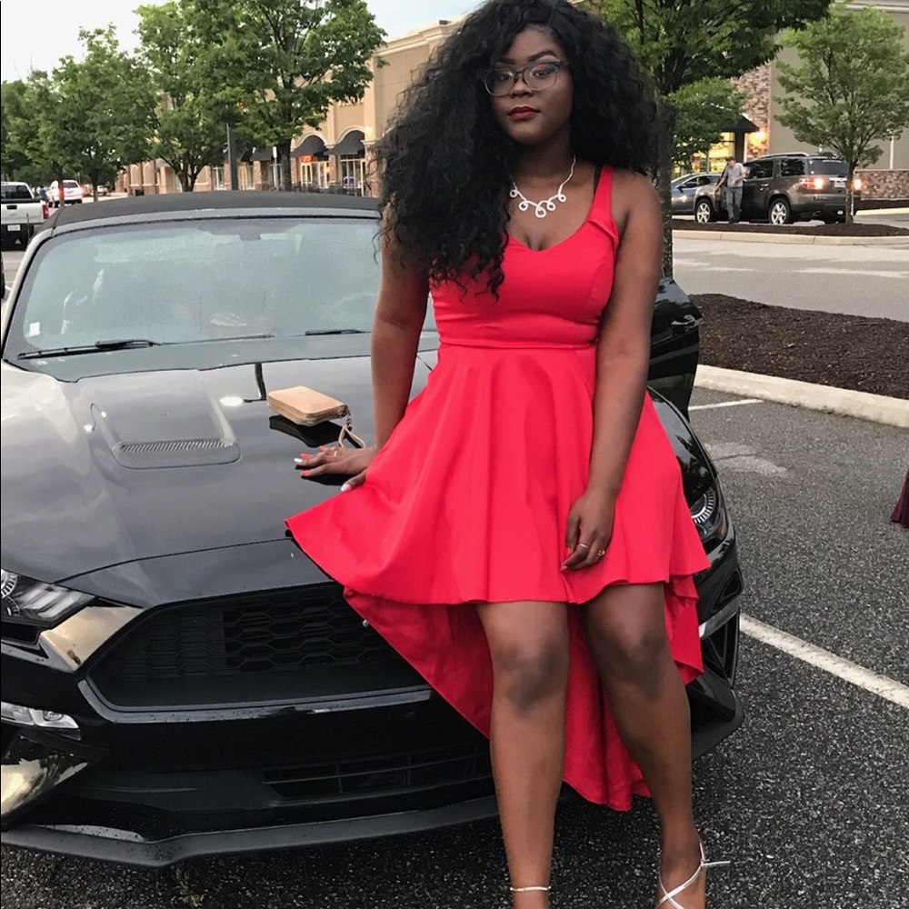 Red High-Low Prom dress